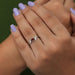 Stunning bypass shank diamond wedding ring crafted with red oval and small round lab diamonds