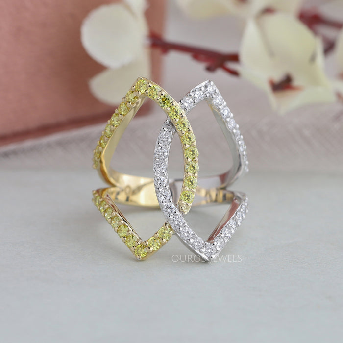 Cocktailparty-Ring mit Rundschliff