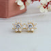 flower diamond earrings in yellow gold 