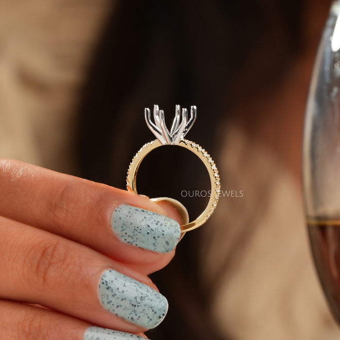 [Six Prongs In White Metal Tone]-[Ouros Jewels]