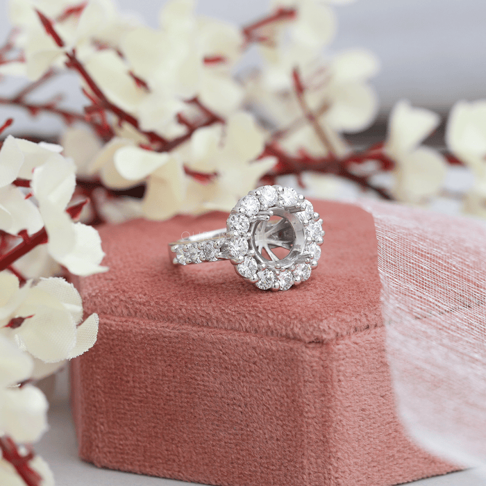semi mount solitaire accent ring 