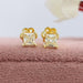 Yellow princess cut solitaire diamond earrings with claw prongs, perfect anniversary gift for your wife