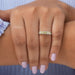 In finger look of cushion cut lab created diamond ring 